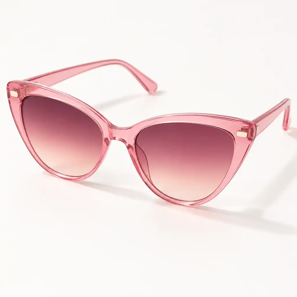 Okulary przeciwsłoneczne damskie Cat Eye Rose, różowe oprawki, gradientowe soczewki